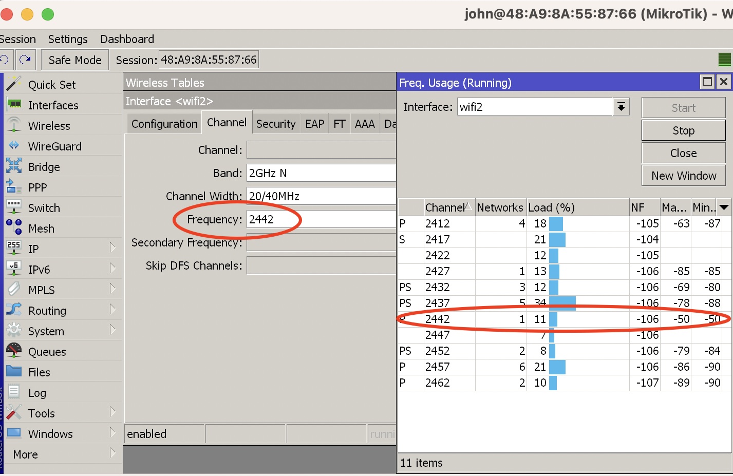 WiFi Connection Issues John S Tech Blog   Freq Usage 